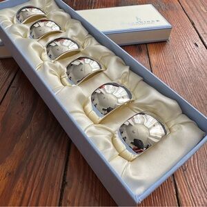 Vintage Newbridge Silverware J184 Silver Napkin Ring Set of 6